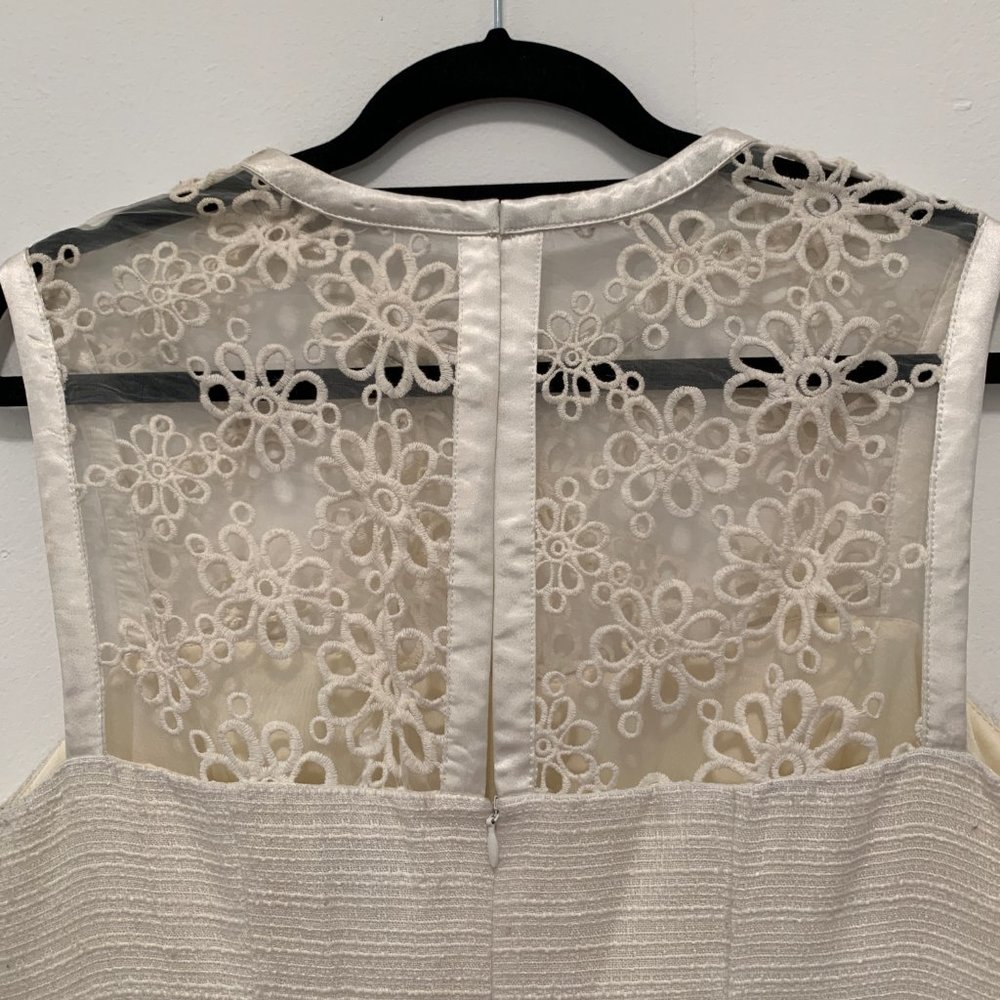 Pink Martini Cream Floral Lace Mesh Skater Dress - Picture 9 of 11